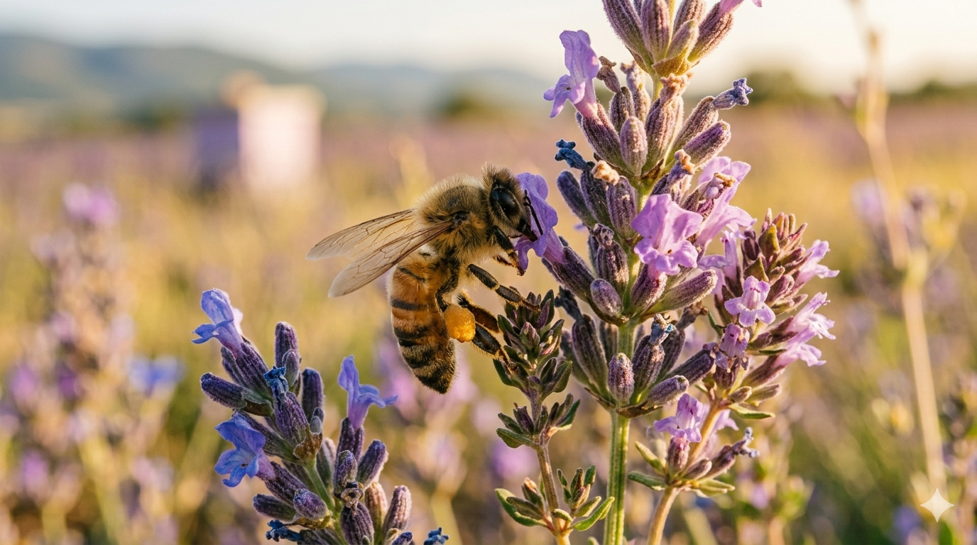 abeille qui butine